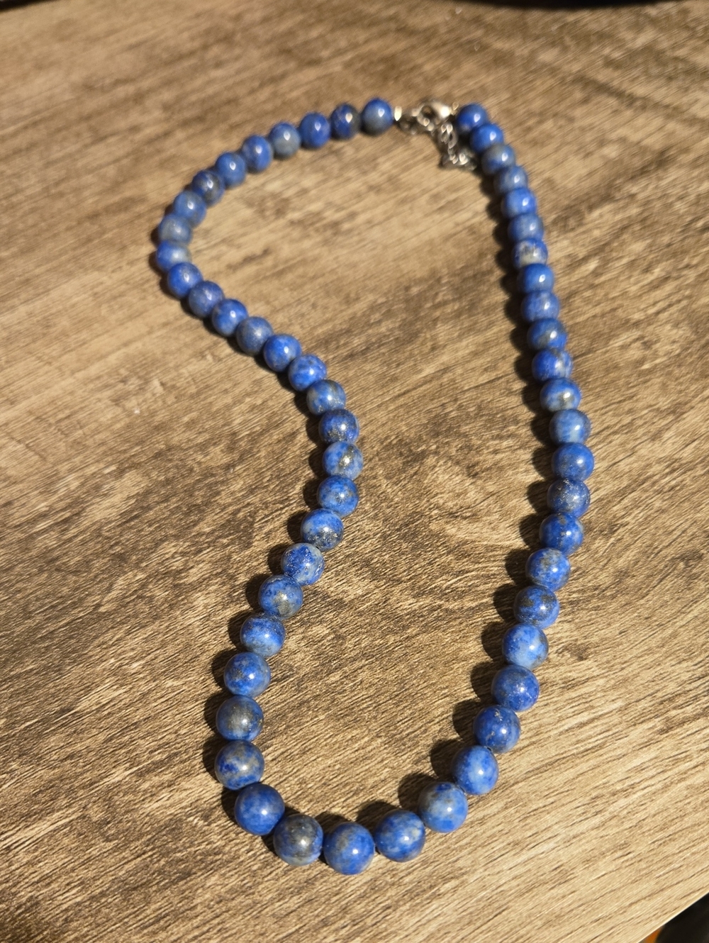 Classic Denim Blue Lapis Lazuli Strand Necklace - 7mm Polished Gemstone Beads